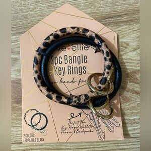 Love Ellie Leopard and Black Key Ring Set NWT